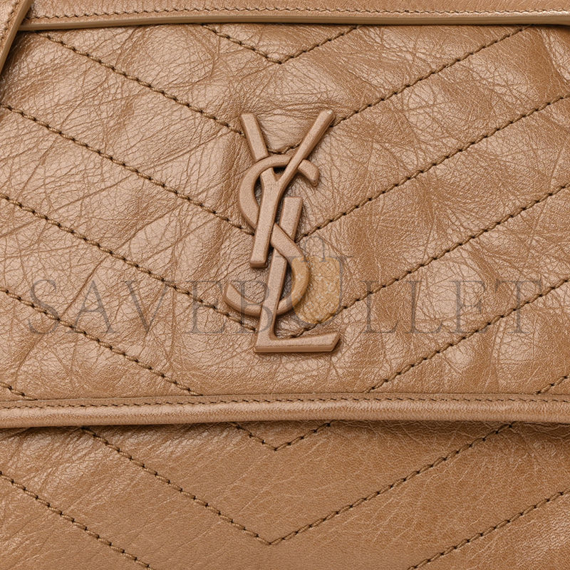 YSL NIKI MEDIUM CHAIN BAG IN CRINKLED VINTAGE LEATHER 6331581205076 (28*20*8.5cm)